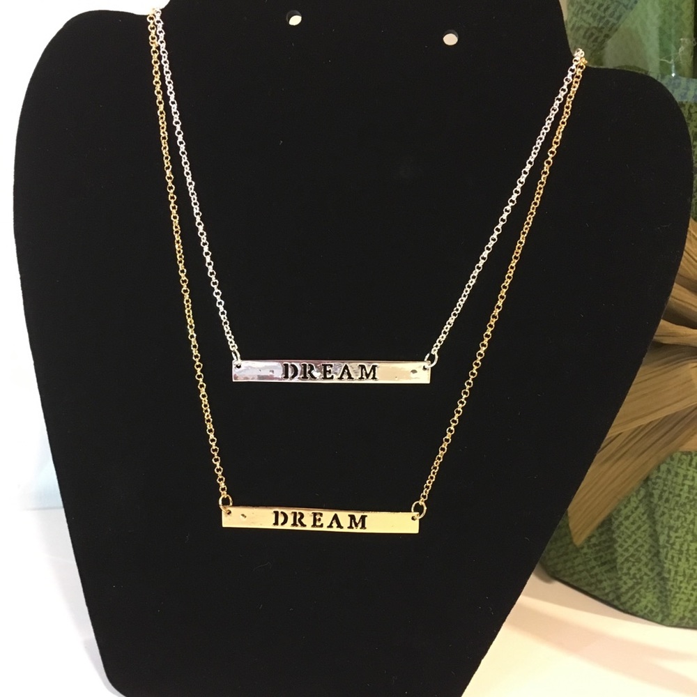 Stackable Inspirational Quote Necklace Dream